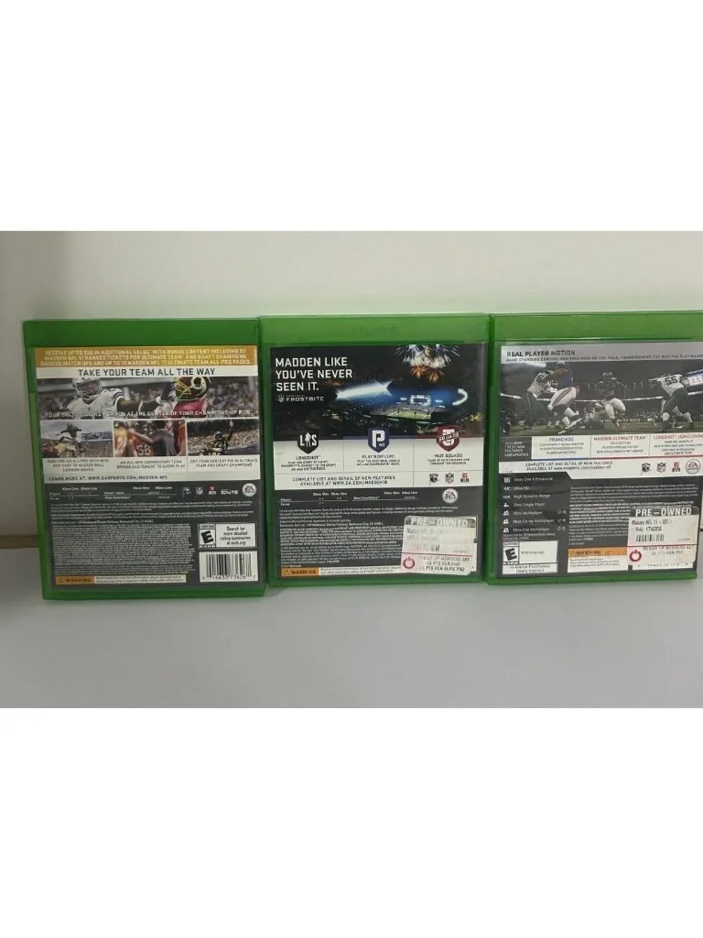 Xbox One Madden Lot of 3 NFL 19 + 18 + 17 Deluxe Edition Video Game Complete